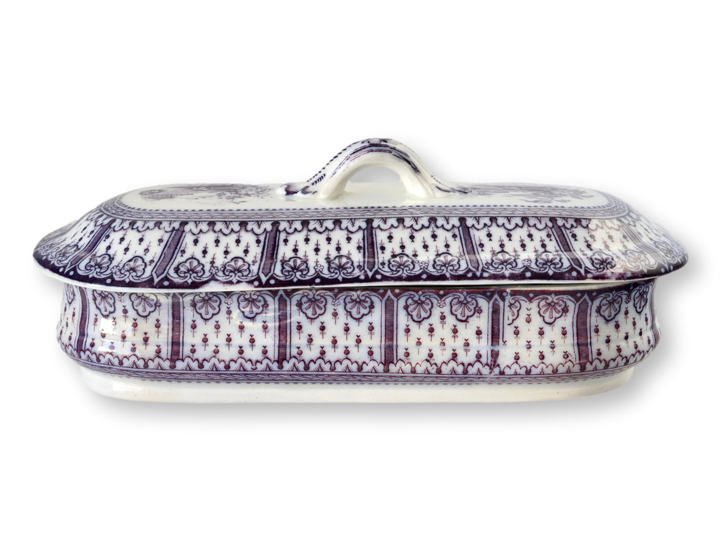 English Transferware Toothbrush Box