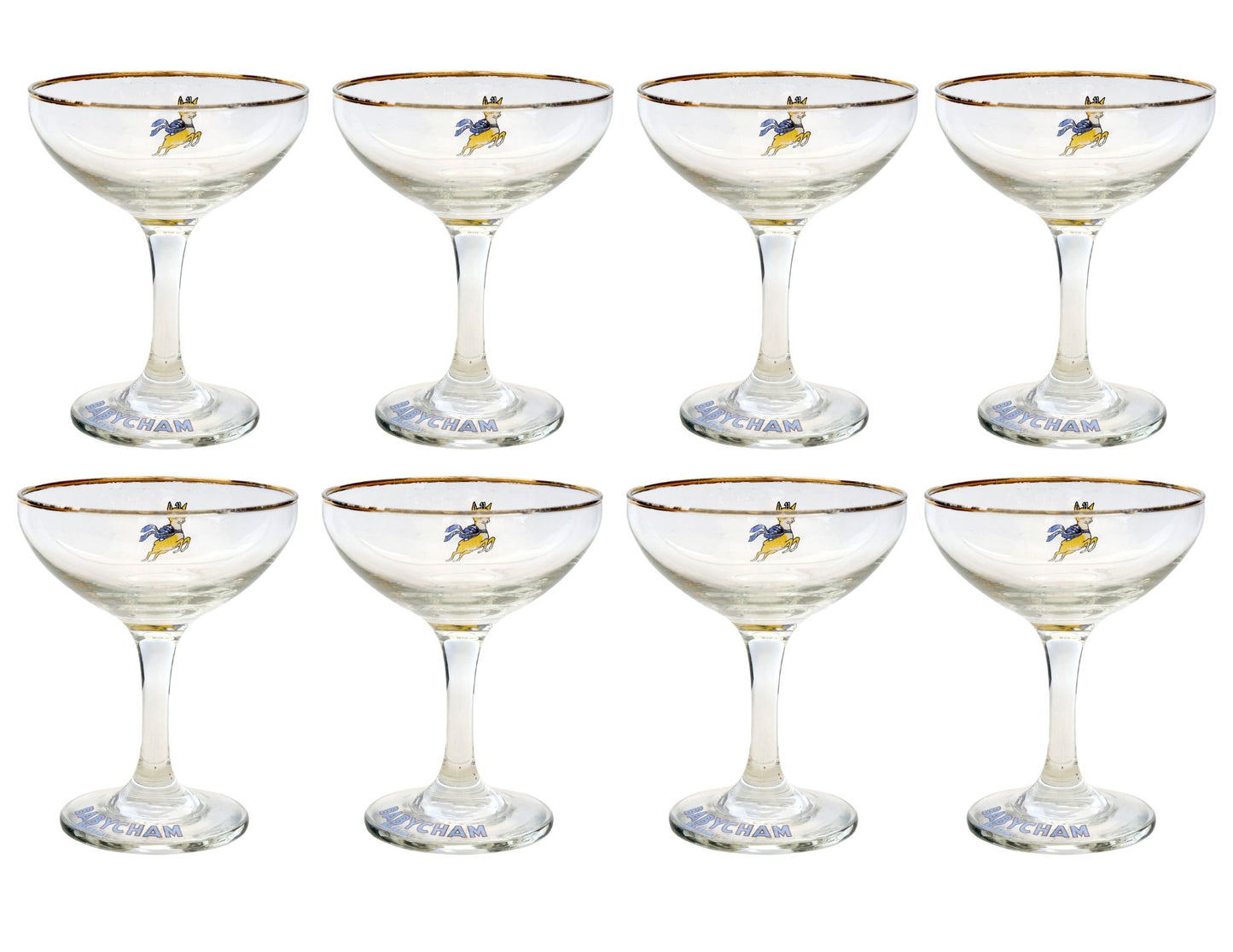 Midcentury Babycham Sparkling Wine Stems / Cocktail Coupes