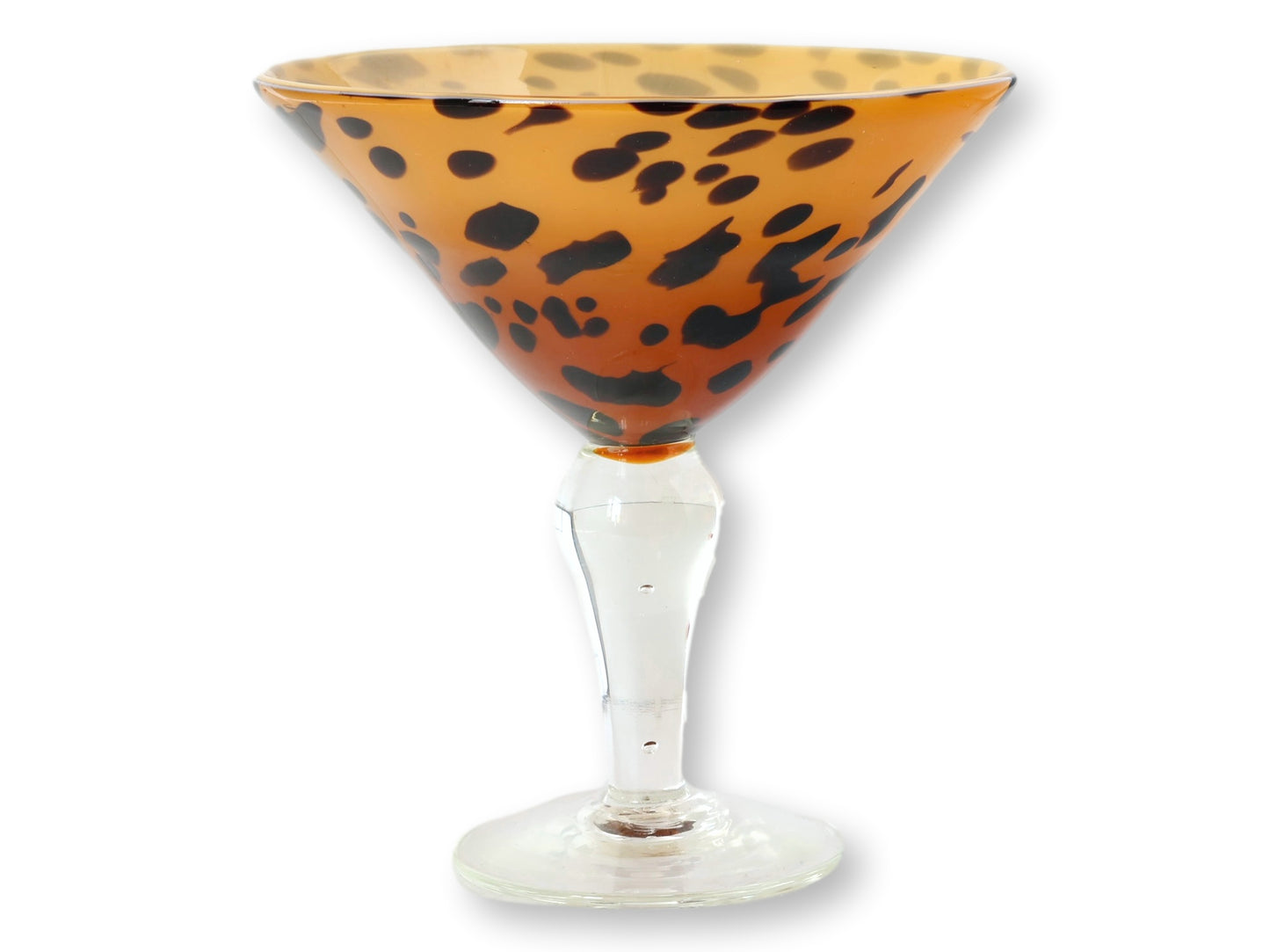 Amici Hand-Blown Italian Leopard Martini Glasses