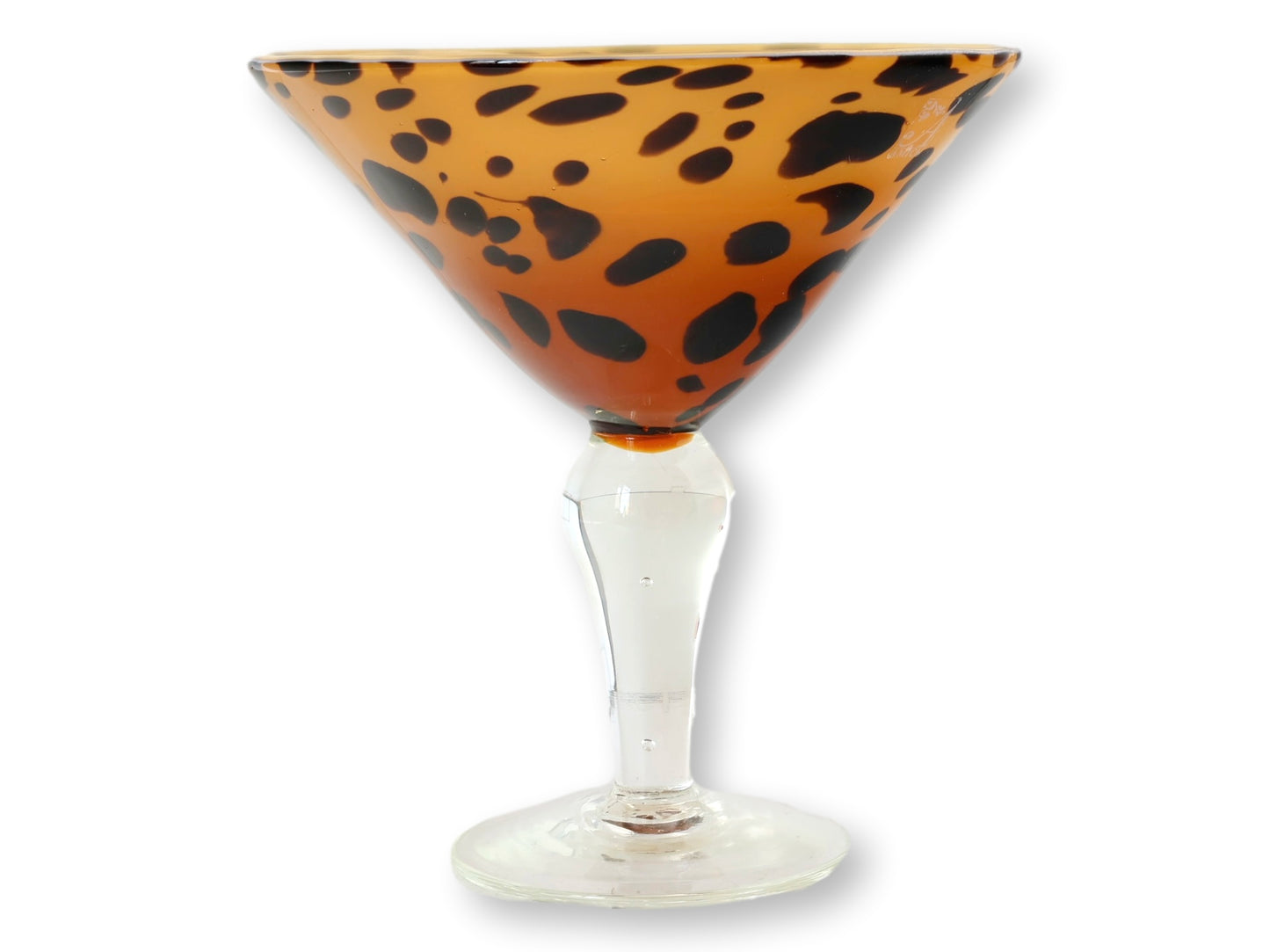 Amici Hand-Blown Italian Leopard Martini Glasses