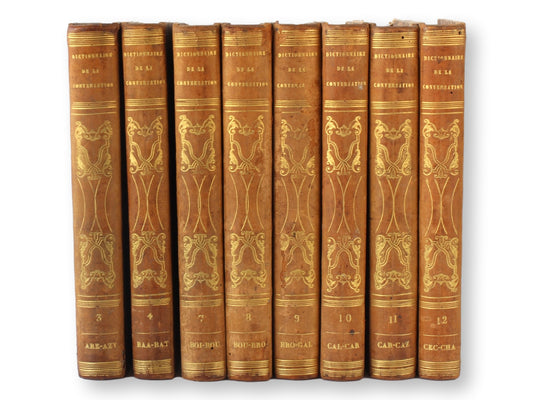 1837 French "Dictionnaire De La Conversation Et De La Lecture" Books, Set of 8