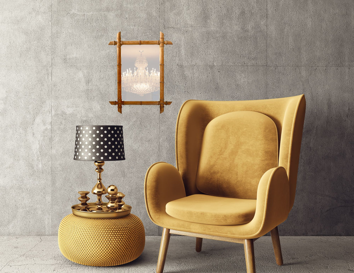 French Faux Bamboo Accent Mirror