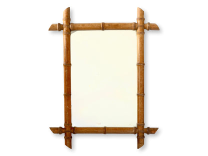 French Faux Bamboo Accent Mirror