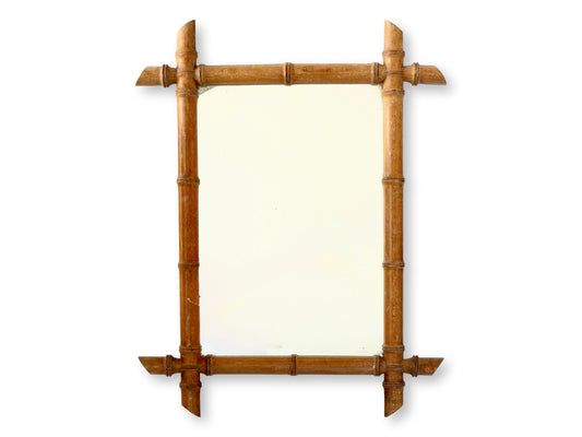 French Faux Bamboo Accent Mirror