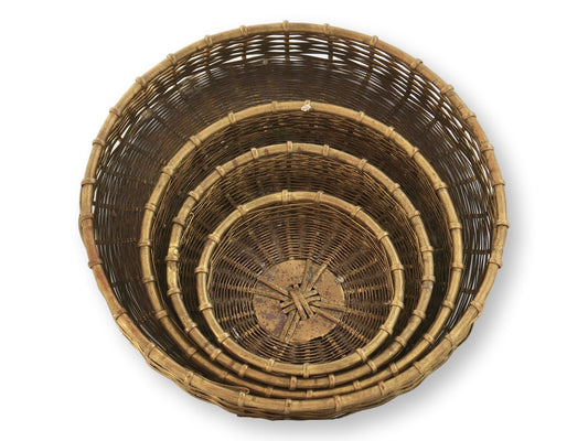 MCM Woven Brass Small Basket Trays