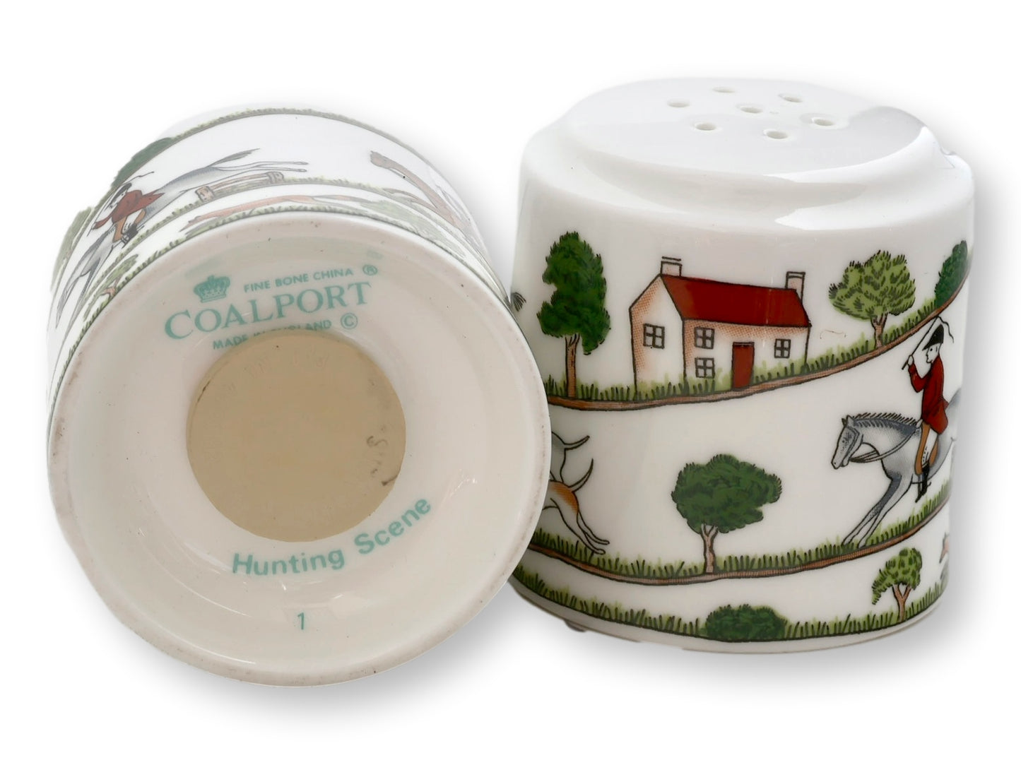 Vintage Coalport Hunting Scene Salt & Pepper