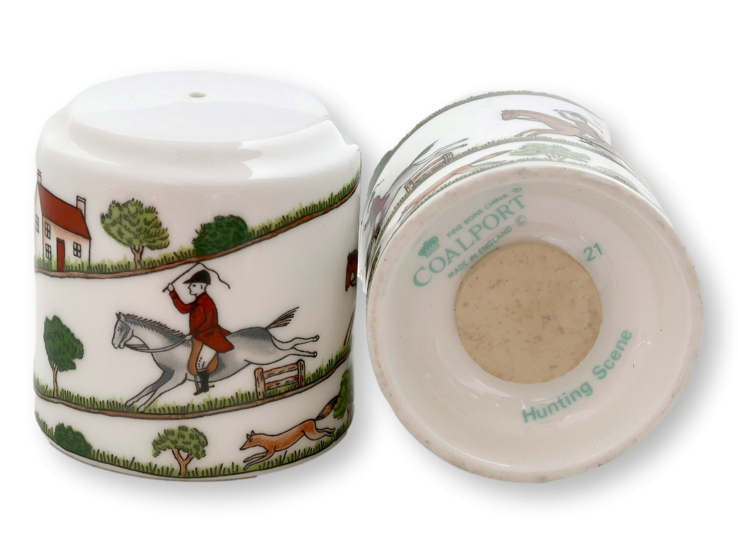 Vintage Coalport Hunting Scene Salt & Pepper