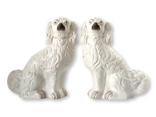 19th-Century Victorian Staffordshire King Charles Dogs