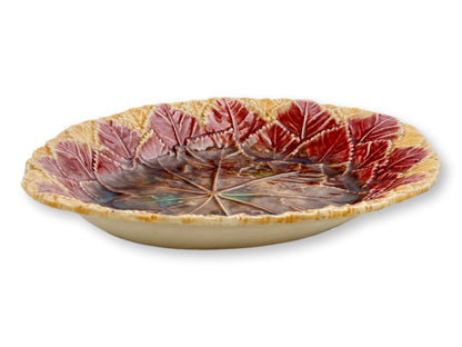 19th-Century Majolica Begonia Leaf Platter