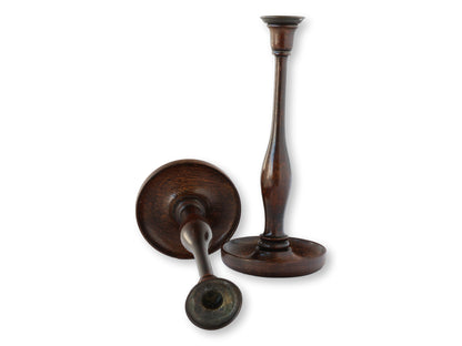 Late 1800s Hand-Turned Candlesticks