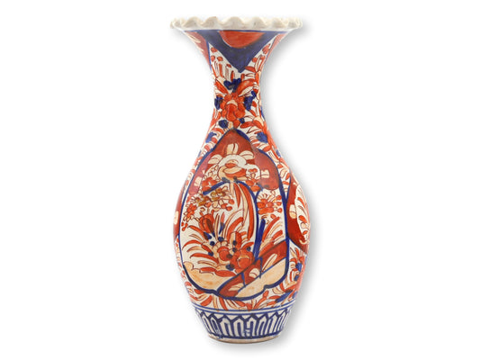 Japanese Imari Ruffle Top Vase
