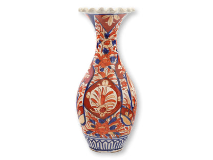 Japanese Imari Ruffle Top Vase