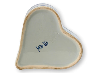 Hand-Painted Delft Heart Shaped Inkwell