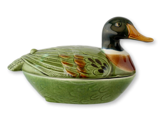 French Majolica Mallard Pâté Tureen