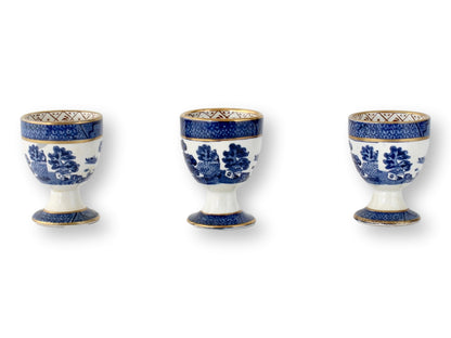 English Willow Pattern Egg Cups, S/3