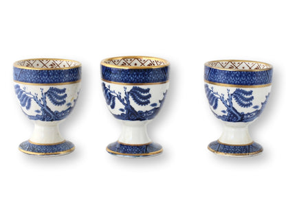 English Willow Pattern Egg Cups, S/3