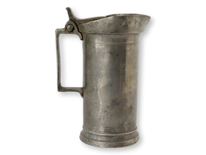 French Pewter Pitcher w/ Hinged Lid