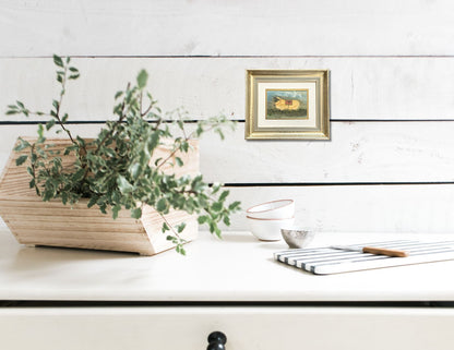 Vintage Folk Art Sheep w/ Heart Blanket