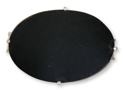 1930s Art Deco Silver-Plate  Glass Tray