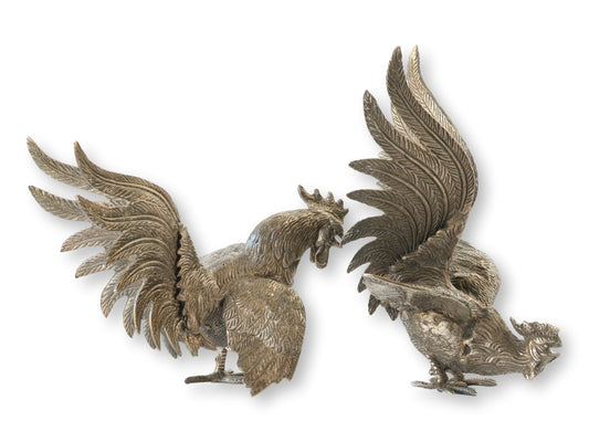 French Fighting Bird Table Ornaments, S/2