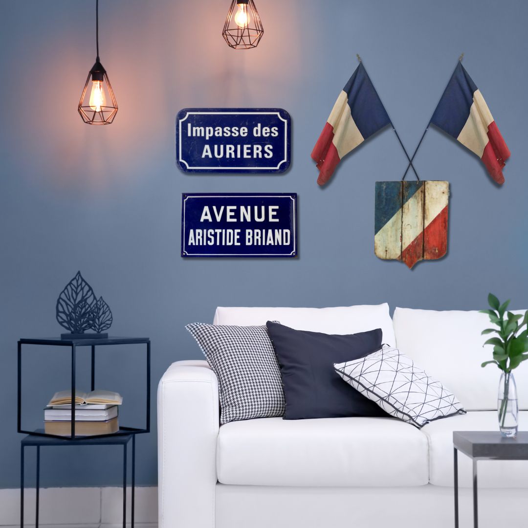 Vintage French Enameled Street Sign