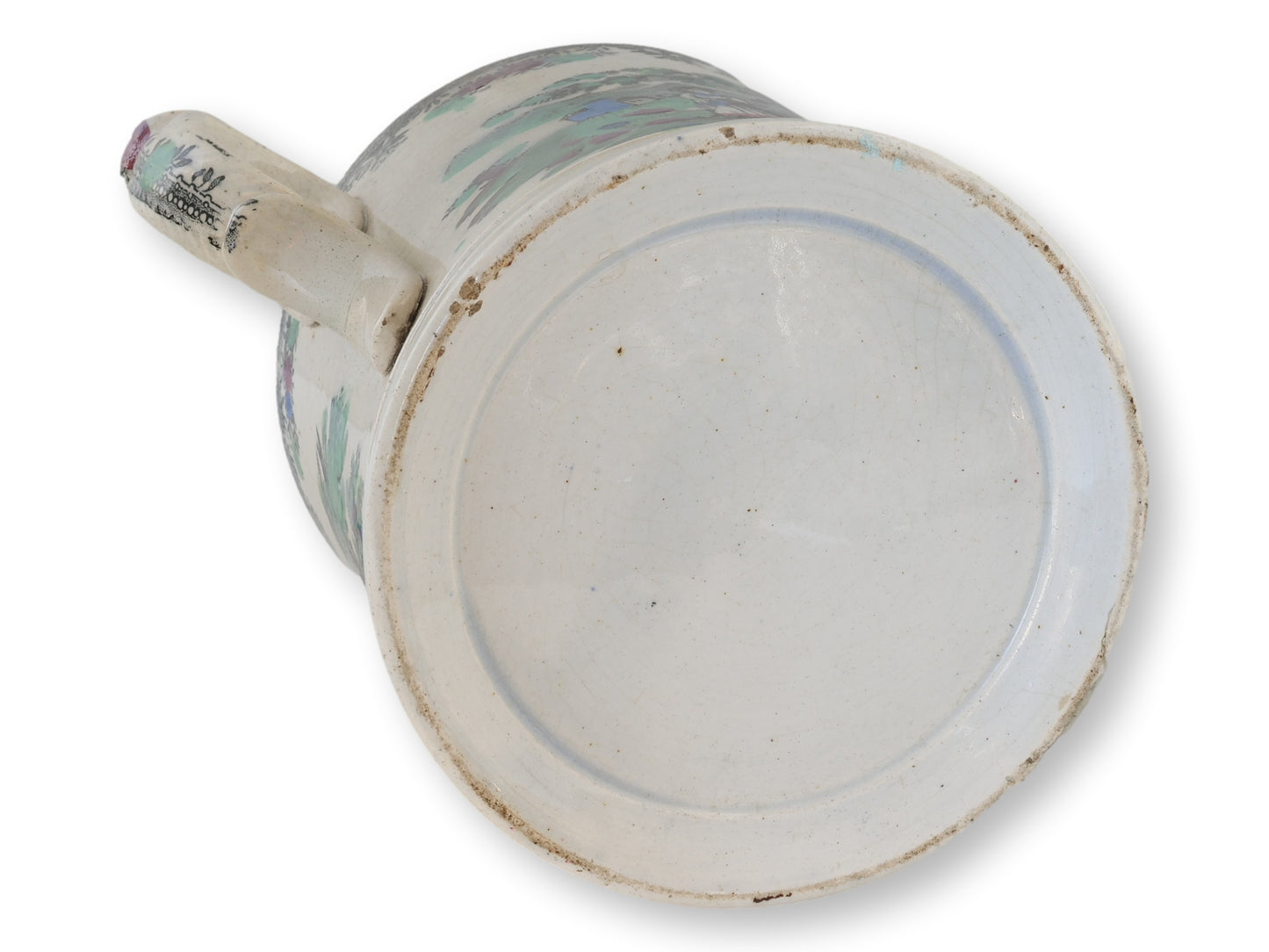 1840s English Staffordshire Transferware Frog Mug