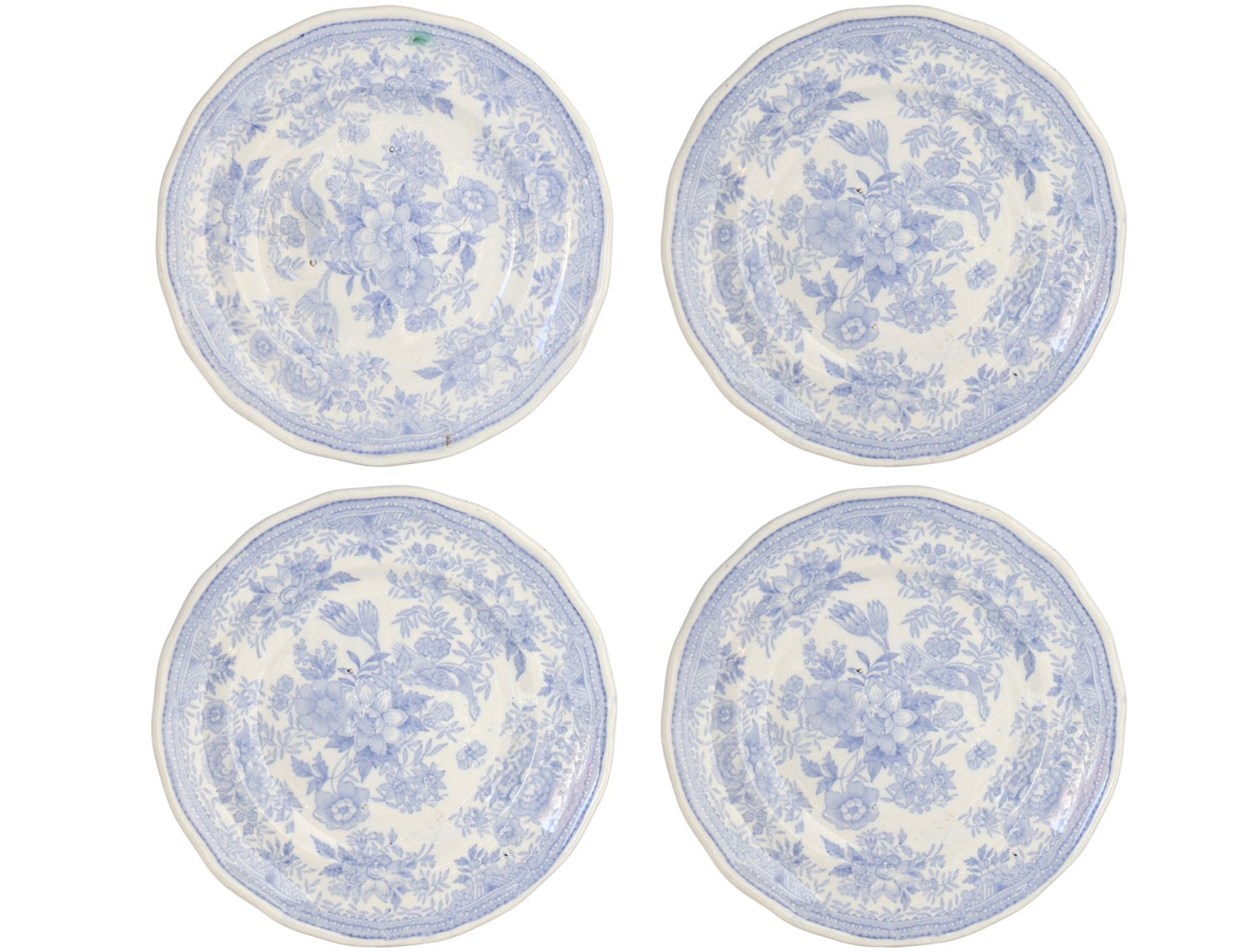 19th-Century Asiatic Pheasant Side Plates, Set of 4