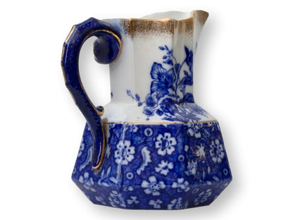 Antique English Flow Blue Water Pitcher