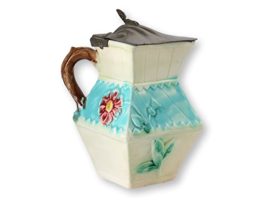 Antique English Majolica Syrup Pitcher