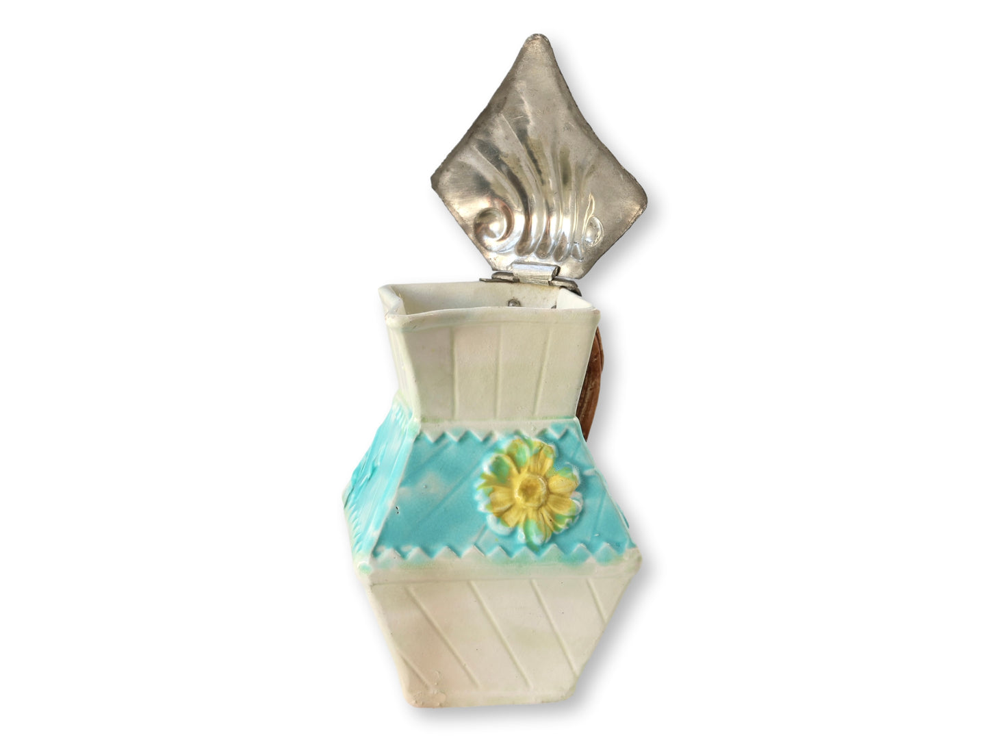 Antique English Majolica Syrup Pitcher
