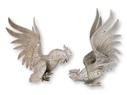 French Fighting Bird Table Ornaments Set of 2