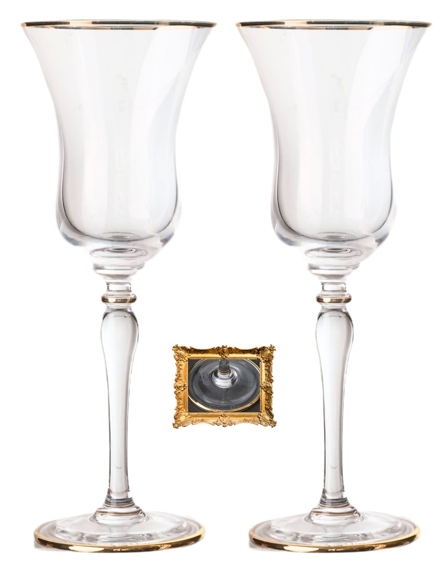 Christian Dior Triomphe Wine  Glasses, a Pair