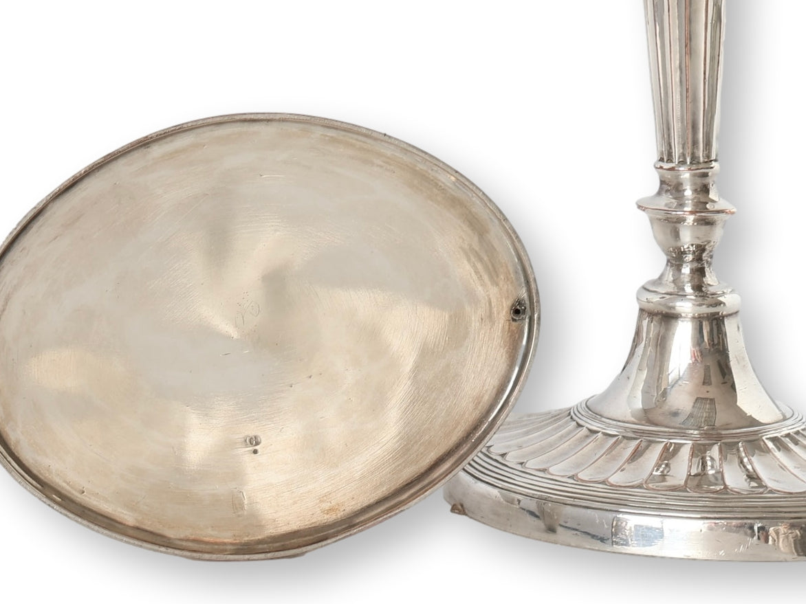 Georgian Silver-Plate Candlesticks, Pair