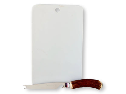 French Porcelain Cheese Board w/Knife
