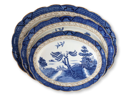 Set of 3 Vintage English Willow Serving Platters