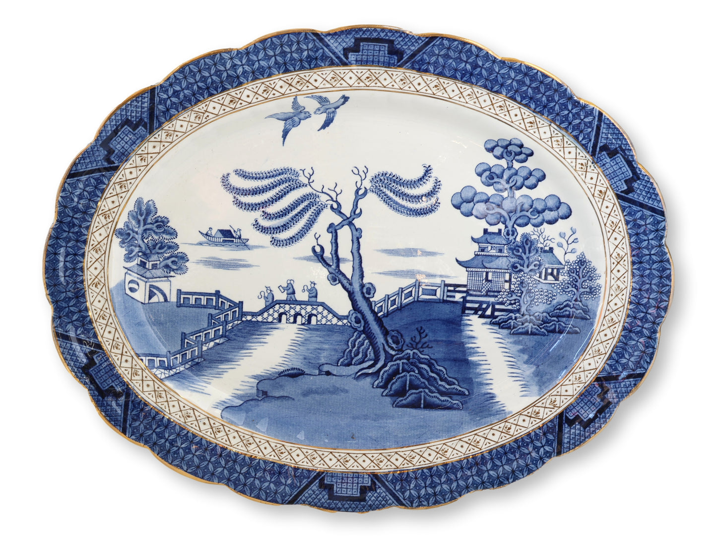 Set of 3 Vintage English Willow Serving Platters