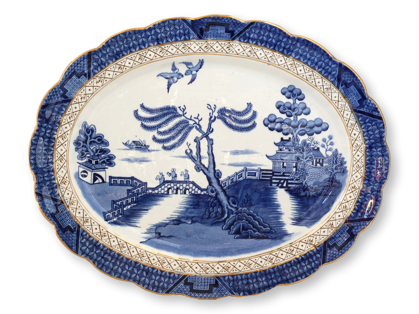 Set of 3 Vintage English Willow Serving Platters