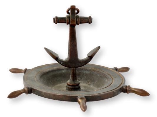 19th-C. English Brass Maritime Ashtray