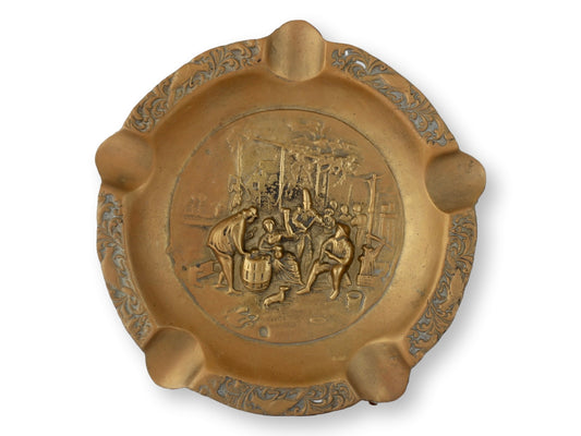 Vintage French Brass Still Life Ashtray
