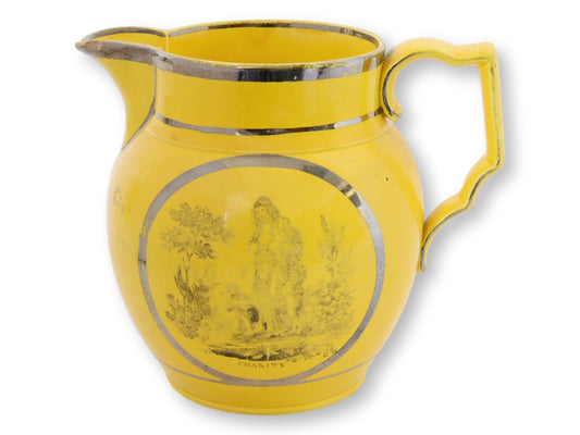 C. 1810 Canary Yellow Hope & Charity Jug