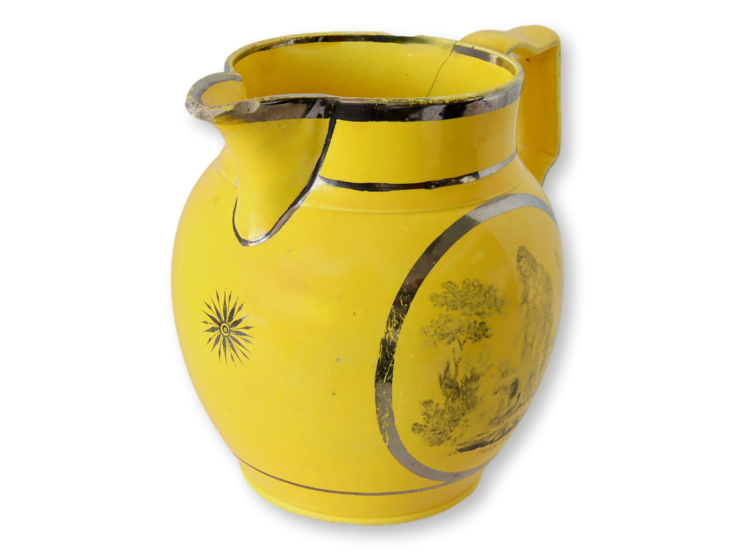 C. 1810 Canary Yellow Hope & Charity Jug