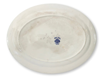 English Blue & White Woodland Pattern Platter Set