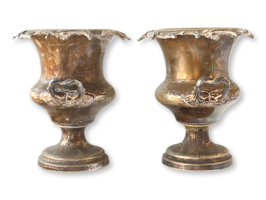Antique Champagne Buckets w/ Family Crest, Pair