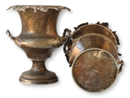 Antique Champagne Buckets w/ Family Crest, Pair