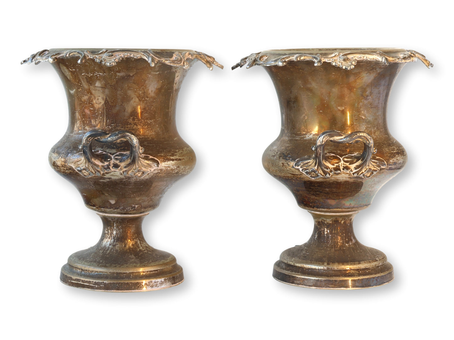 Antique Champagne Buckets w/ Family Crest, Pair