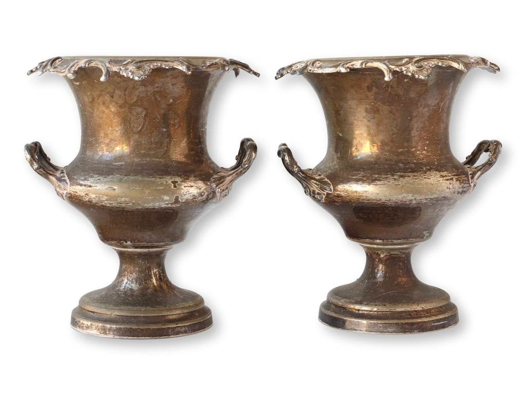Antique Champagne Buckets w/ Family Crest, Pair