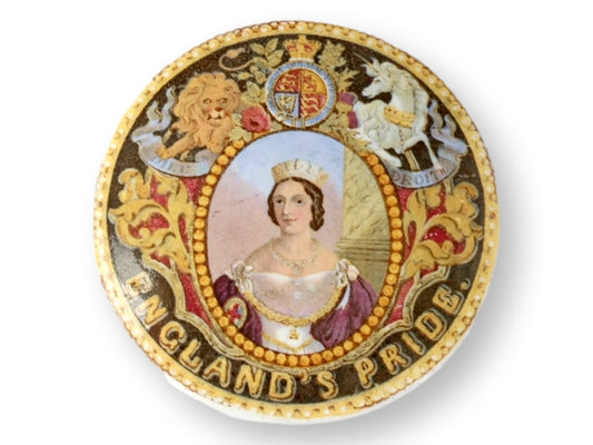 C. 1855 Rare Queen Victoria English Prattware Pot