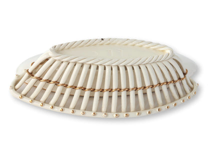 Vintage Creamware Basket & Tray