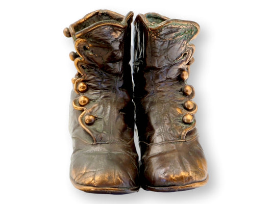 Bronzed Children's High Button Shoes