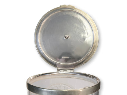 1920s English Crystal Ice Bucket w/ Tongs